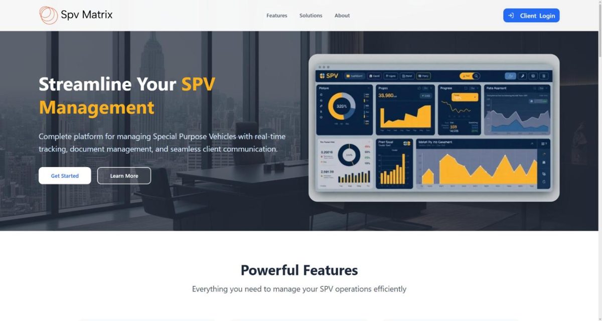 The SPV Matrix website homepage
